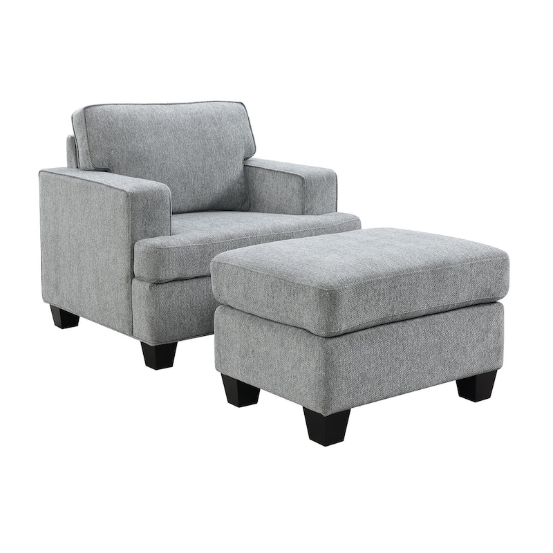 Baldwin 30" Ottoman, Dalton Graphite