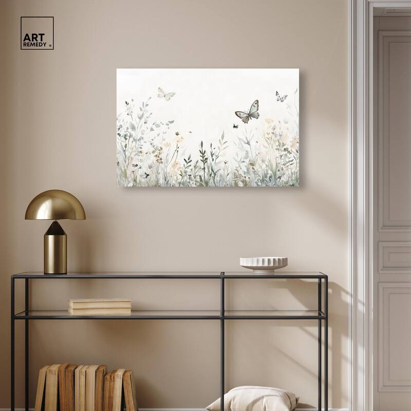 Butterfly Field Canvas by Art Remedy, Gallery Wrapped