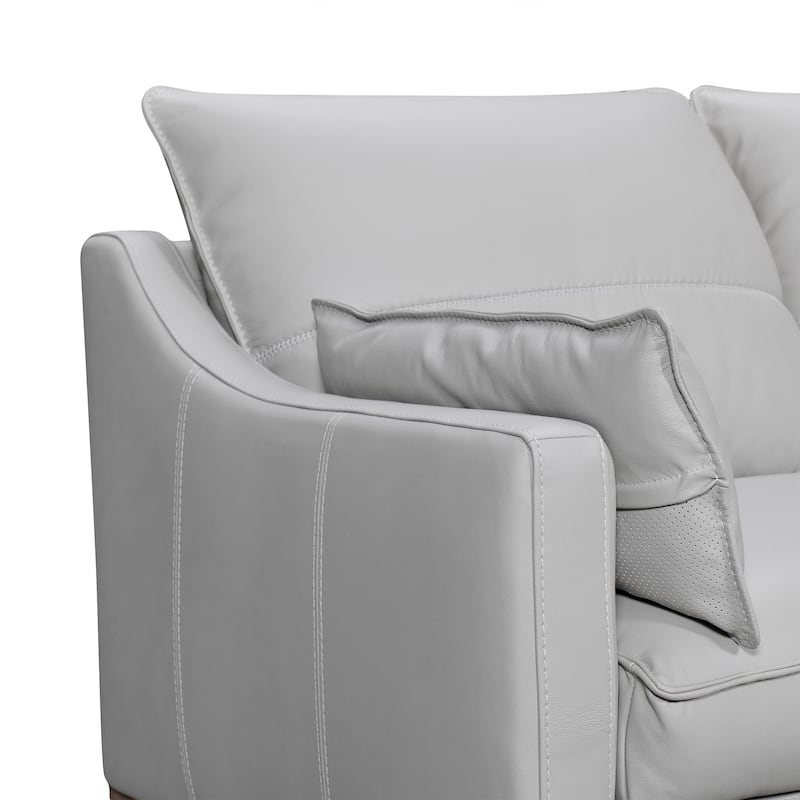 Pompeii 87" Dove Gray or Dark Brown Leather Sofa by Armen Living