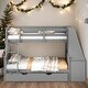 preview thumbnail 1 of 13, Modern Twin Over Full Bunk Bed With Trundle And Built-in Desk,Three Storage Drawers And Shelf for Bedroom Grey