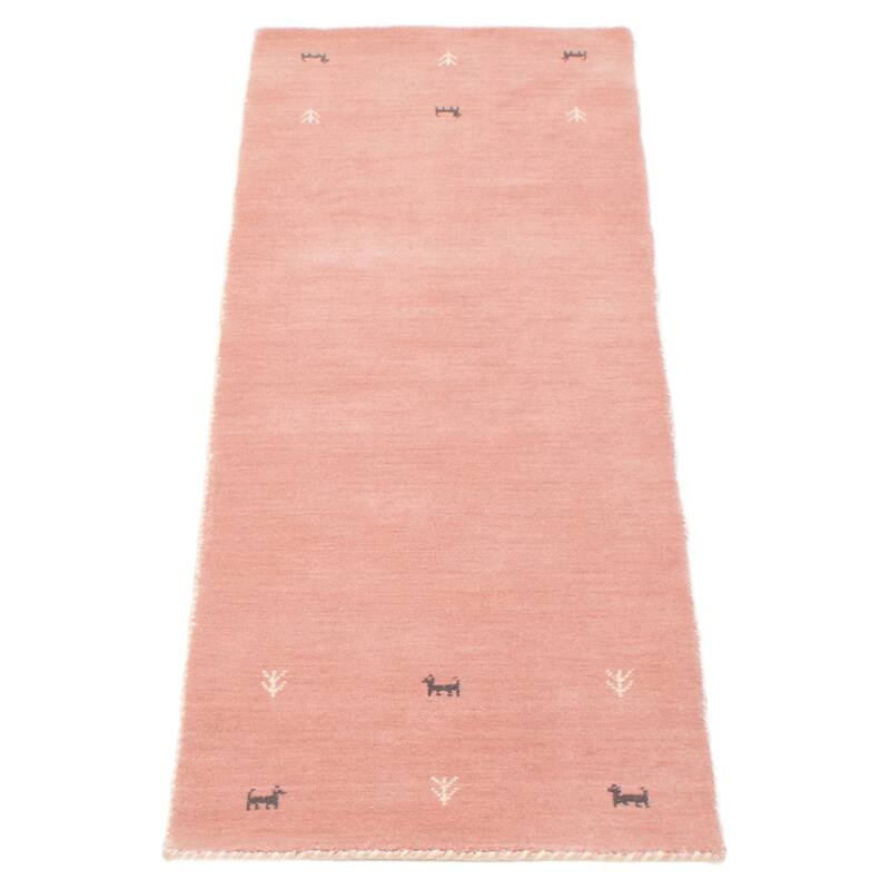 Kashkuli Gabbeh Salmon Rug 2'0" x 6'5" - 2'0 x 6'5