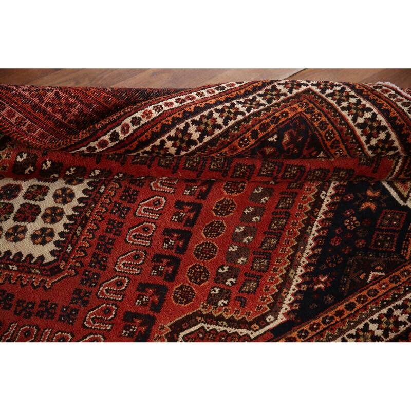 Qashqai Persian Vintage Area Rug Bedroom Hand-knotted Wool Carpet - 4'4"x 7'0"