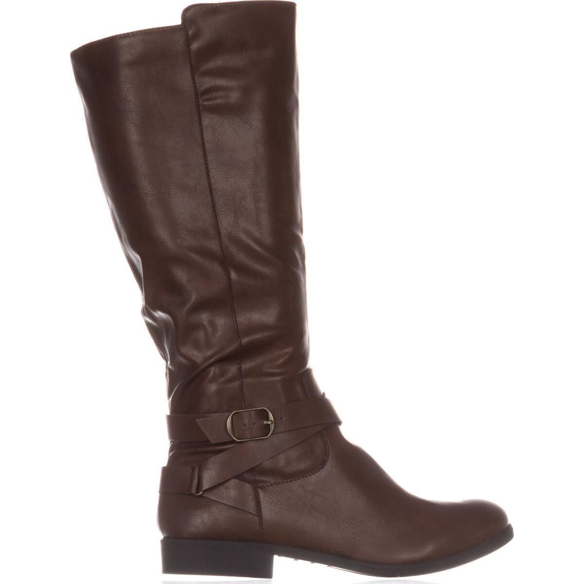 cognac riding boots wide calf