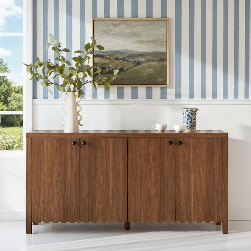 Walker Edison Modern Wood Scalloped Sideboard TV Stand