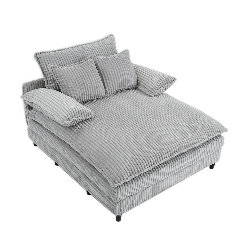 54.75" W Oversized Chaise Lounge Chair,Fluffy cushioned sofa bed