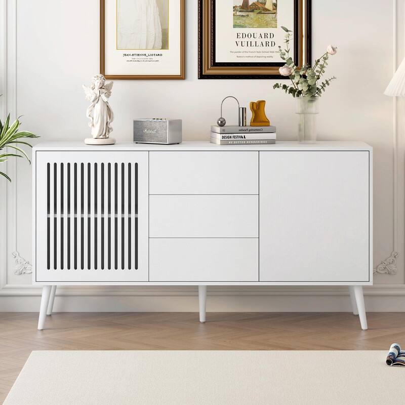 Modern Cabinet with 2 Doors and 3 Drawers