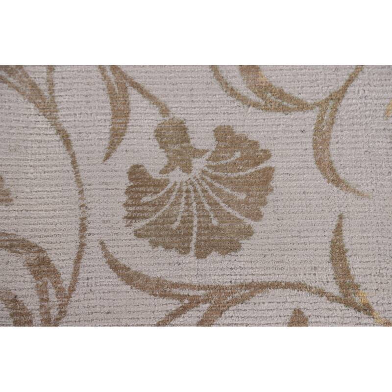 All-Over Floral Abstract Modern Area Rug Hand-Knotted Wool Carpet - 7'10"x 9'10"