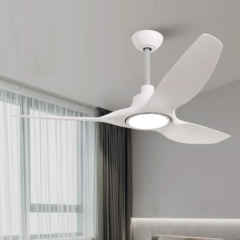 52-inch Modern White 3-Blade DC Motor Smart Ceiling Fan with Remote