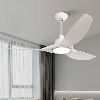 52-inch Modern White 3-Blade DC Motor Smart Ceiling Fan with Remote