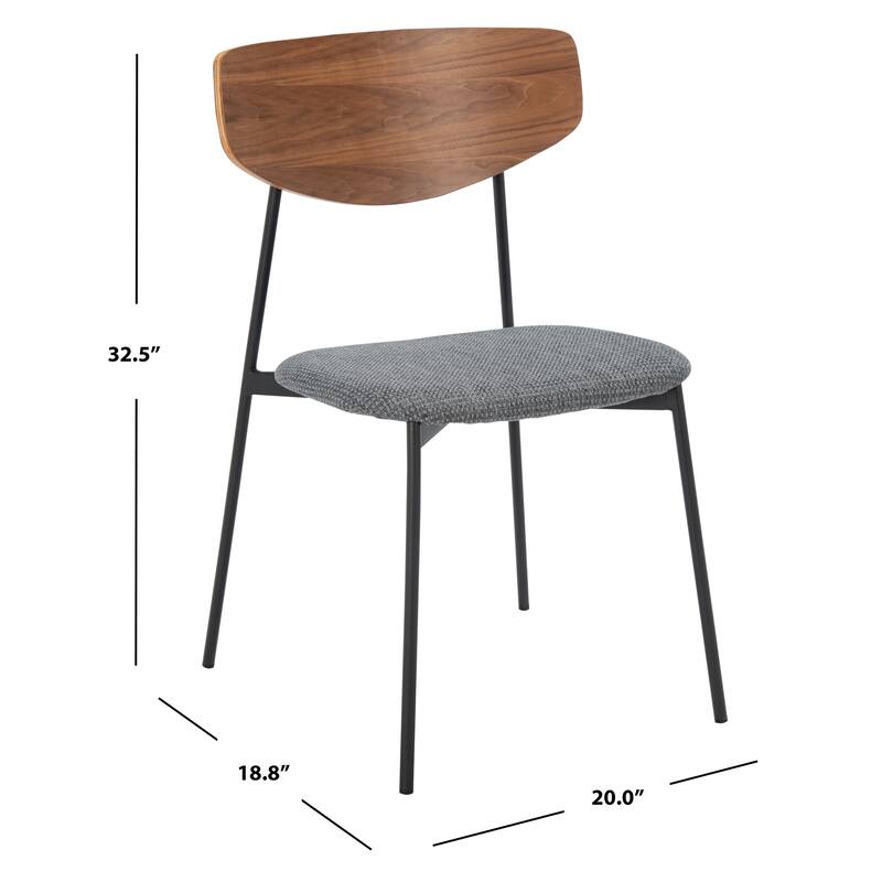 SAFAVIEH Noemie Mid-Century Dining Chair (Set of 2) - 20" W x 18.8" L x 32.5" H - 20Wx19Dx33H