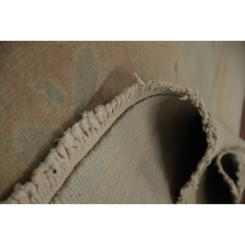 Hand Knotted Oriental 100% Wool Carpet Transitional Geometric Greys & Charcoal Oushak Area Rug - 7' 11'' X 6' 2''