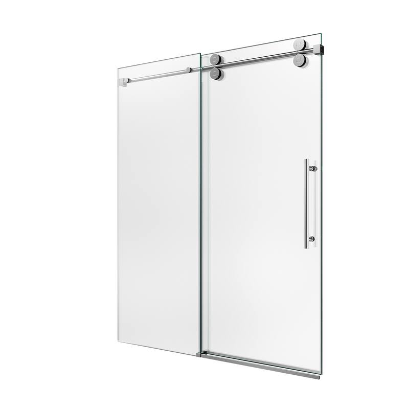 GDFStudio - Modern America Design Frameless Single Sliding Shower Door with 5/16" SGCC Tempered Glass & Stainless Steel Hardware