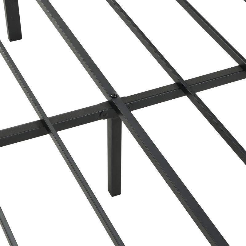 King Size Bed Frame with Storage, Metal Platform Bed Frame w/LED Lights Upholstered Headboard & Drawers and USB Charging Station