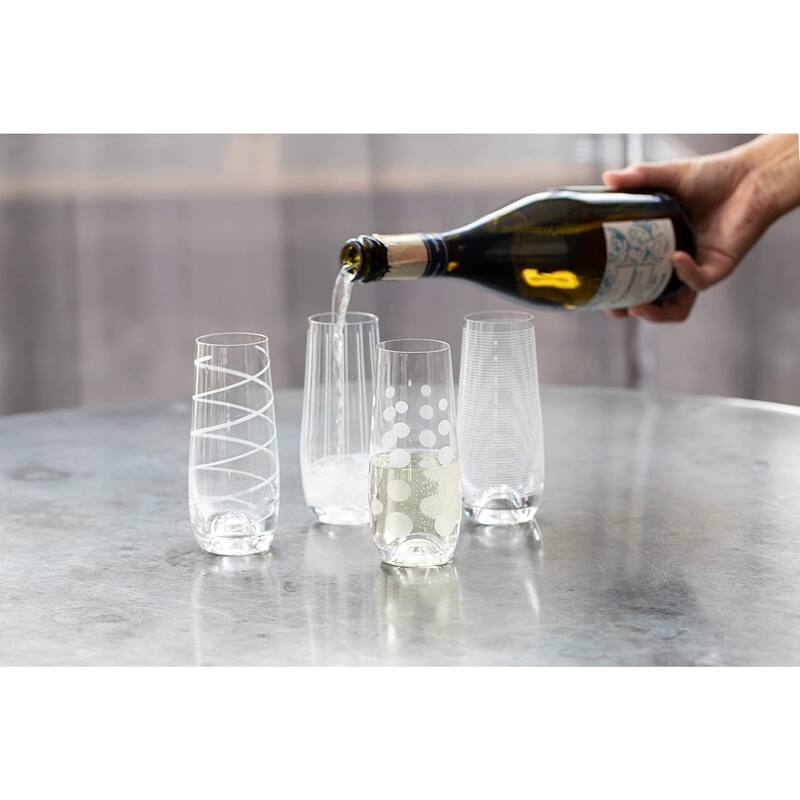 Mikasa Set of 4 Cheers Stemless Flutes - 7.5 Oz