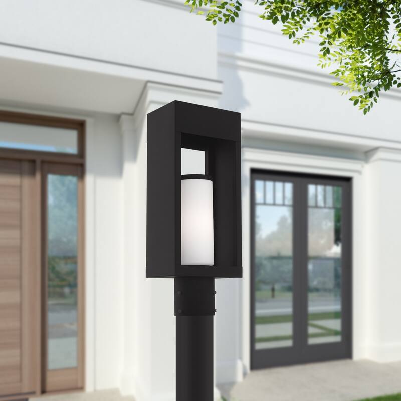 Livex Lighting Bleecker Single Light 17" Tall Outdoor Single Head Post