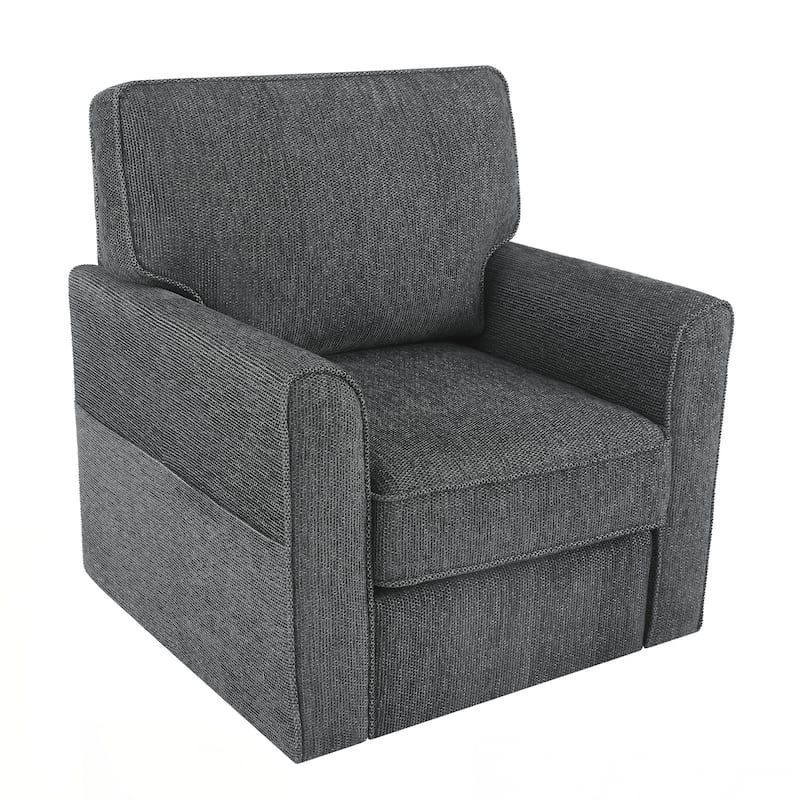 360° Swivel Chair Accent Barrel Armchair Swivel Sofa Chair with Side Pockets for Living Room, Bedroom, Office and Hotel