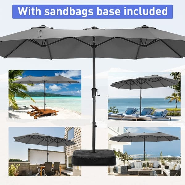 Autlaycil 15 ft Patio Umbrella with Base & 48 LED lights for Outdoor  Umbrella - Bed Bath & Beyond - 43861896