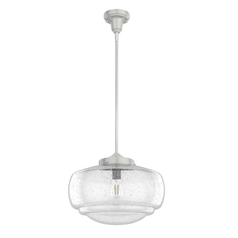 Hunter 16" Saddle Creek 1 Light Pendant / Semi-Flush Mount Ceiling Light - Entry, Kitchen Island, Dining Room - Schoolhouse
