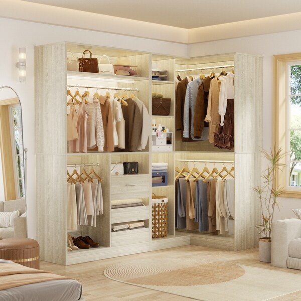Qvella Set of 2 Corner Closet System, 72'' Wide Walk-in Closet