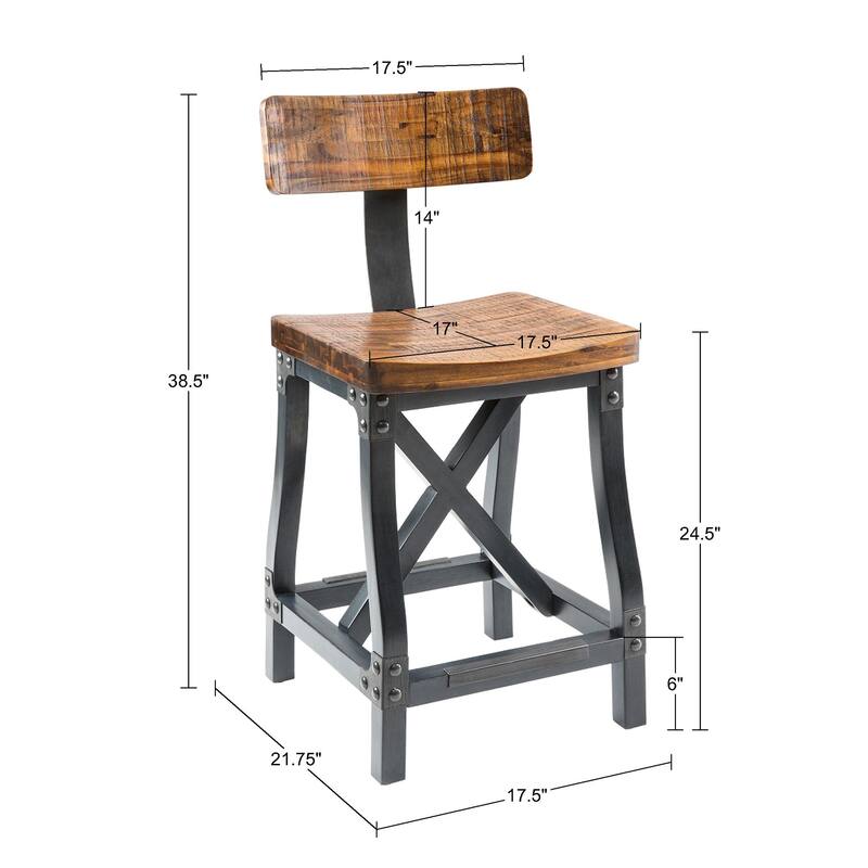 Lancaster Counter Stool with Back by INK+IVY