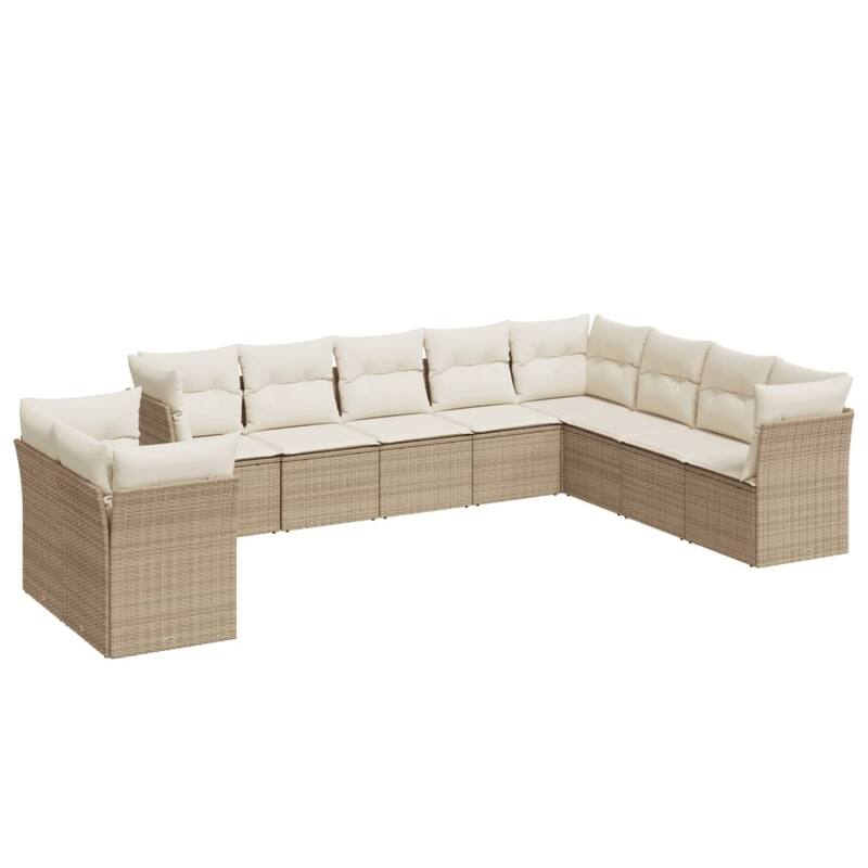 vidaXL Garden Sofa Set Beige, Cream white - 24.4 x 24.4 x 27.2