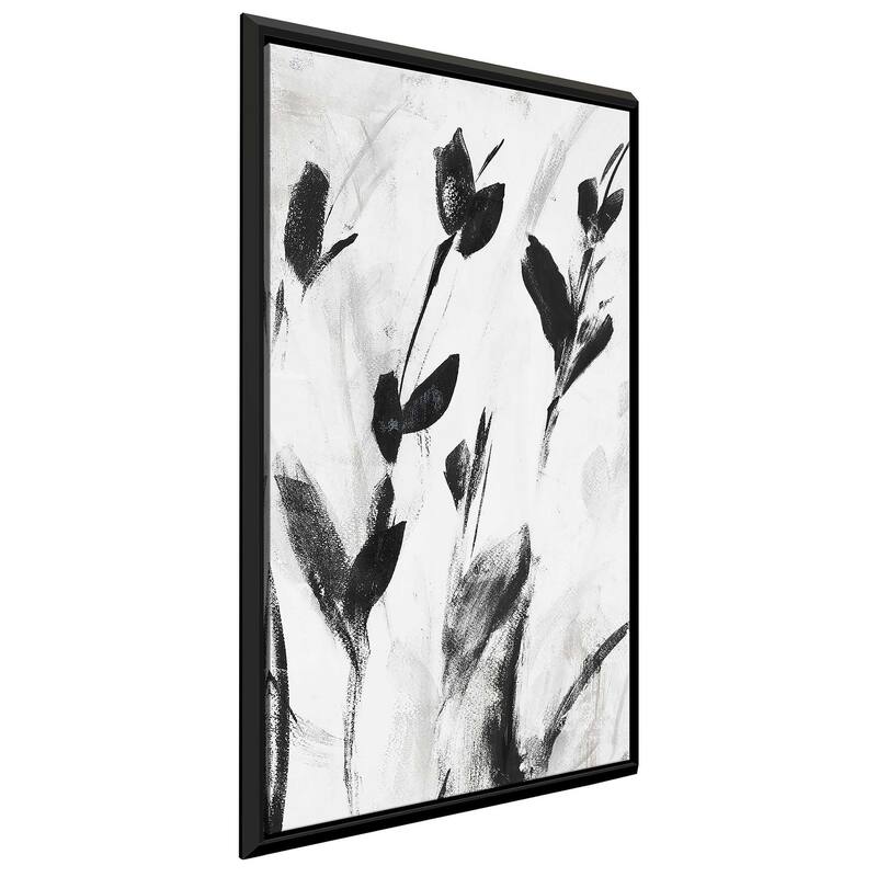 "Misty Gray Leaves II" Print on Floating Canvas