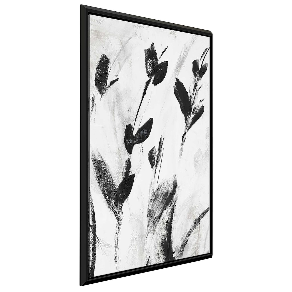 "Misty Gray Leaves II" Print on Floating Canvas