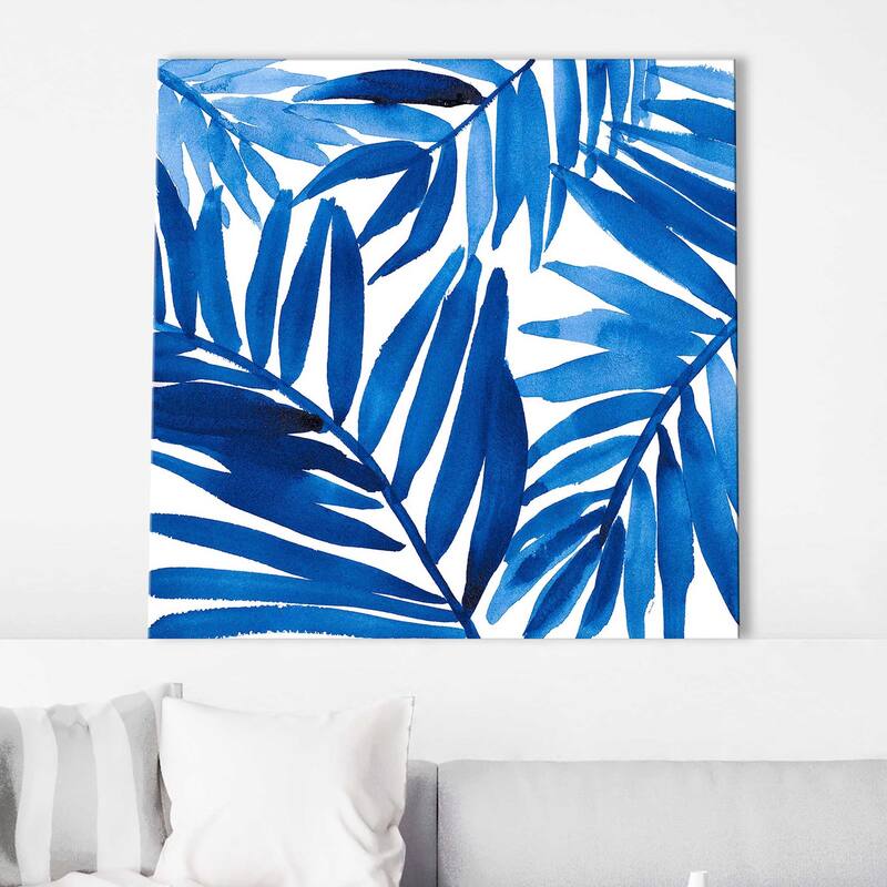 "Blue Palm Design I" Print on Canvas