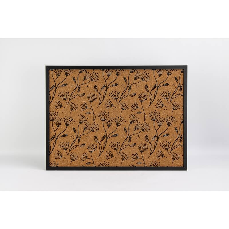 WallPops Floral Branch Black Printed Corkboard
