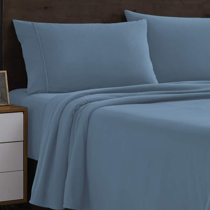 1500 Supreme Sweet Home Collection Flannel Sheet Set - King - Denim