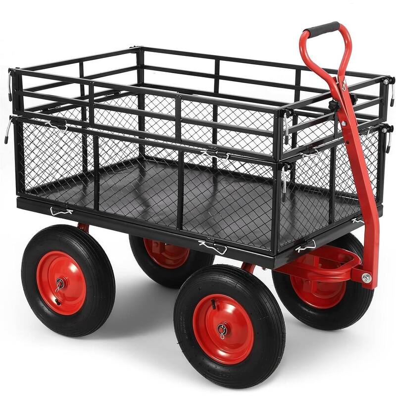 1400 Lb Load Capacity Heavy-Duty Garden Utility Cart - Black