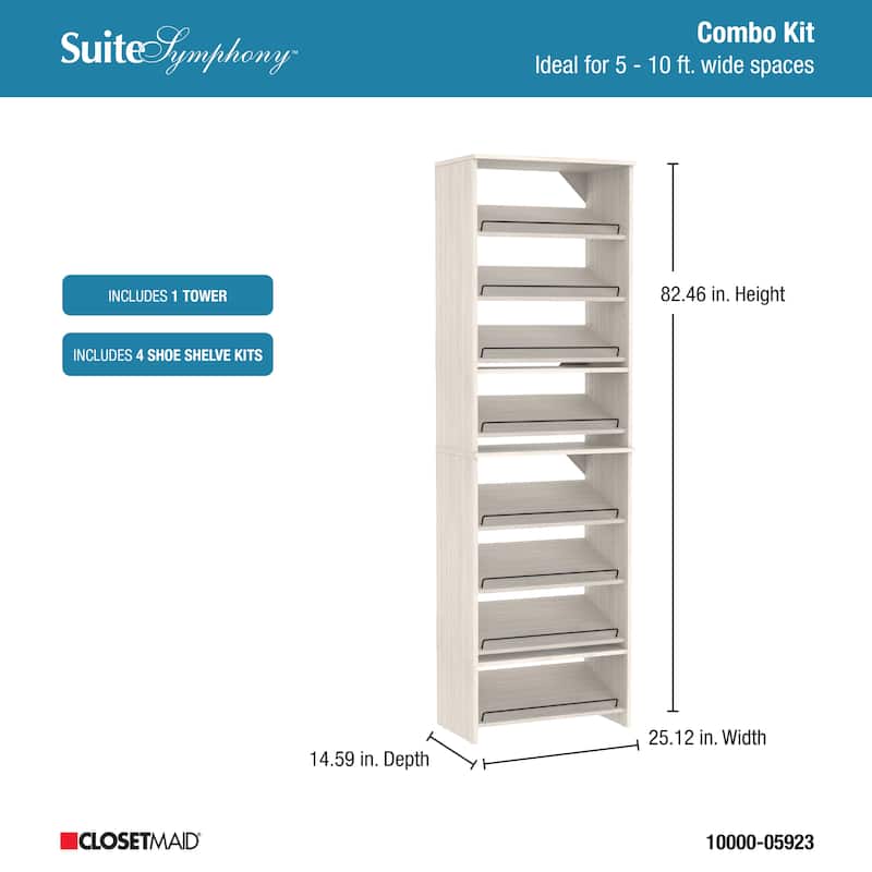 ClosetMaid SuiteSymphony 25-inch Wide Angled Shoe Shelf Tower