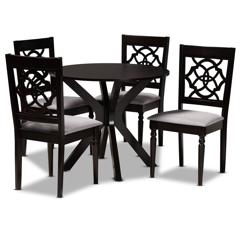 Sadie Modern and Contemporary 5-piece Dining Set - Grey/Dark Brown