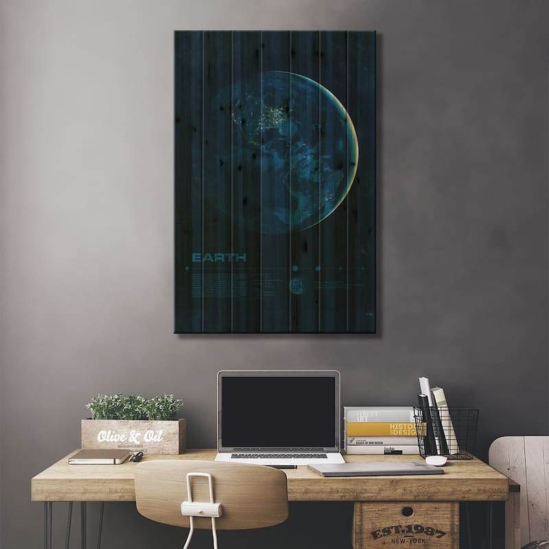 Earth Print On Wood by 2046 Design - Multi-Color