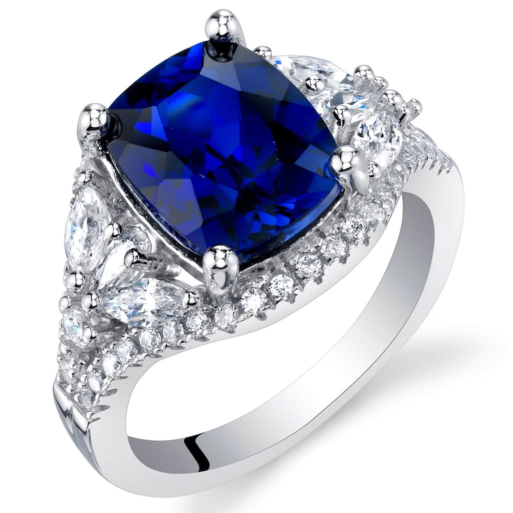 Sterling Silver 4 ct Created Sapphire Birthstone Ring