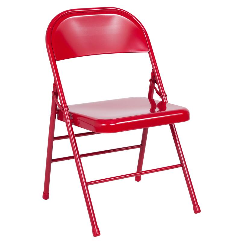 4 Pack Triple Braced & Double Hinged Metal Folding Chair