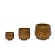 preview thumbnail 1 of 23, 4-Piece Ceramic Flowerpot Set, Modern Planters for Patio, Garden, or Windowsills Orange+Dark Brown