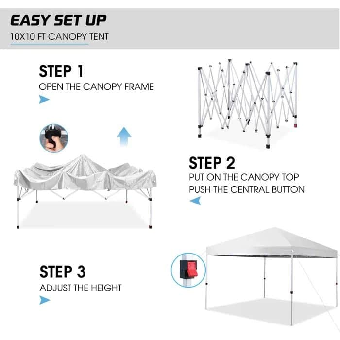 Vrakae 10'x 10' Outdoor Pop Up Canopy Tent with Carry Bag - N/A