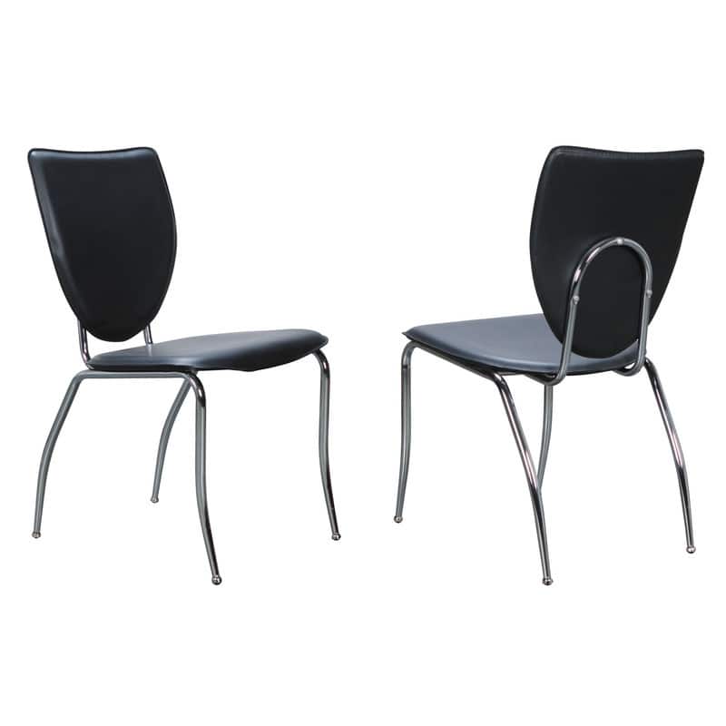 Linon Amico Black Stacking Side Dining Chair (Set of 2)