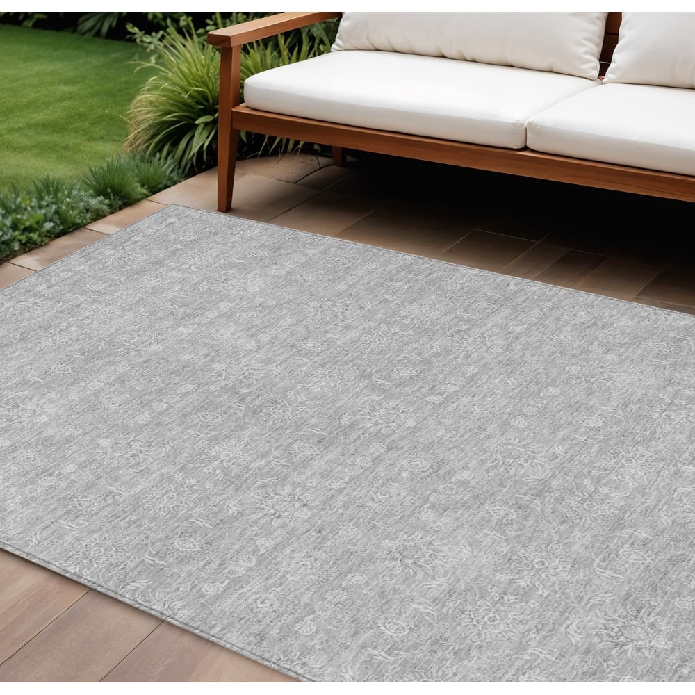 HomeRoots Floral Transitional Rectangle Outdoor Rug