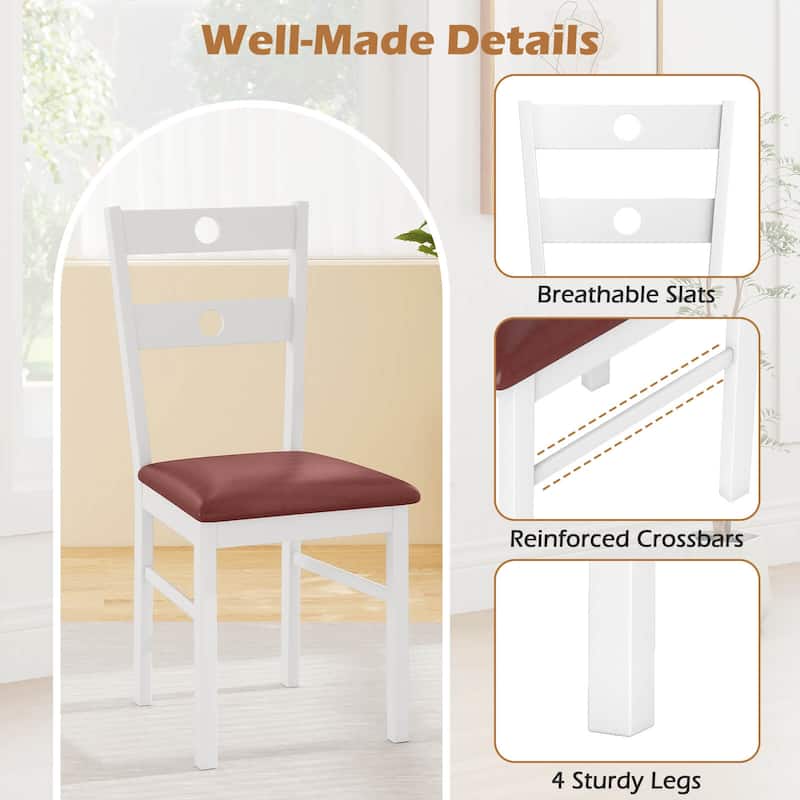 Costway Wood Dining Chairs Set of 2/4 with Rubber Wood Frame, Padded - See Details