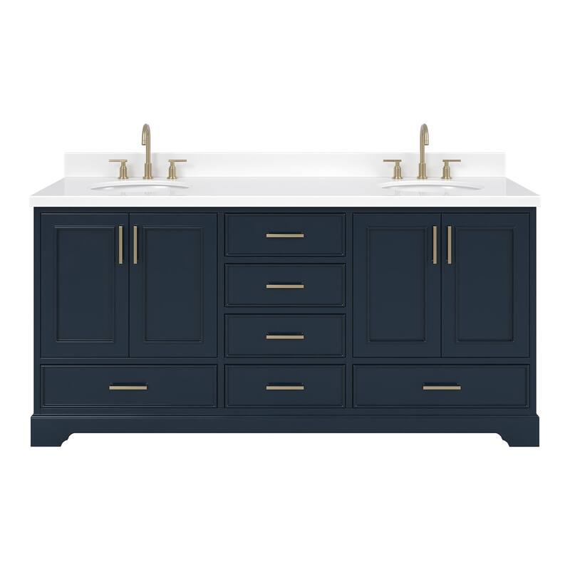 Ariel M073DWQOVO Stafford 73" Free Standing Double Basin Vanity Set - Midnight Blue - Painted