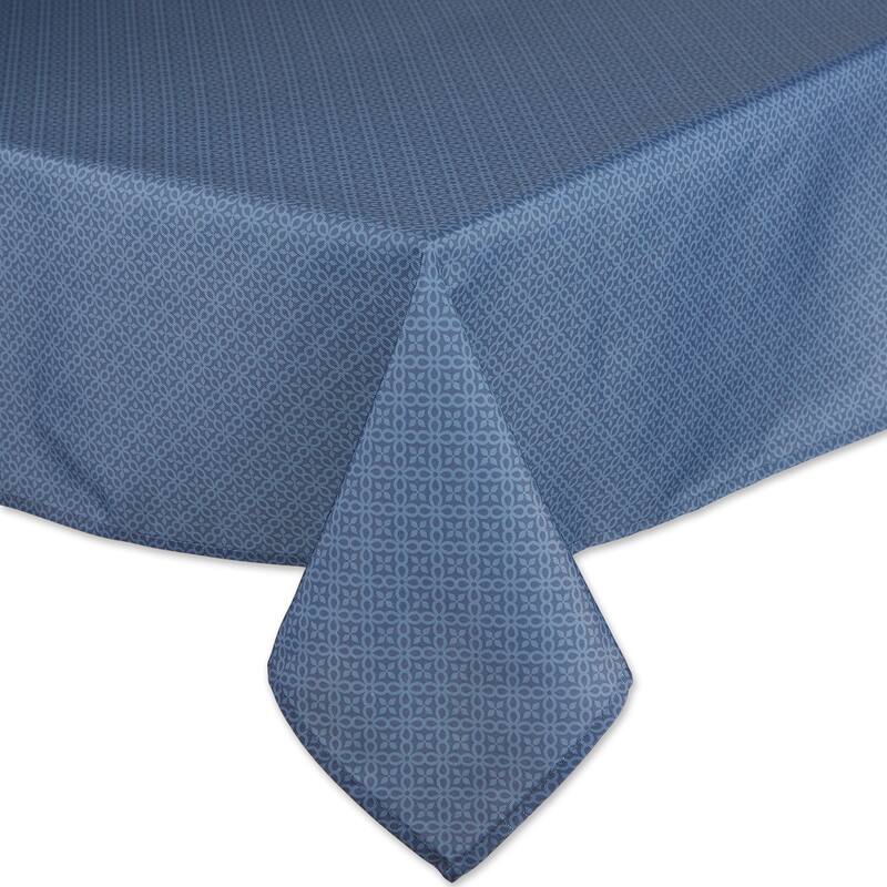 DII Stone Tonal Lattice Print Outdoor Tablecloth With Zipper 60 Round