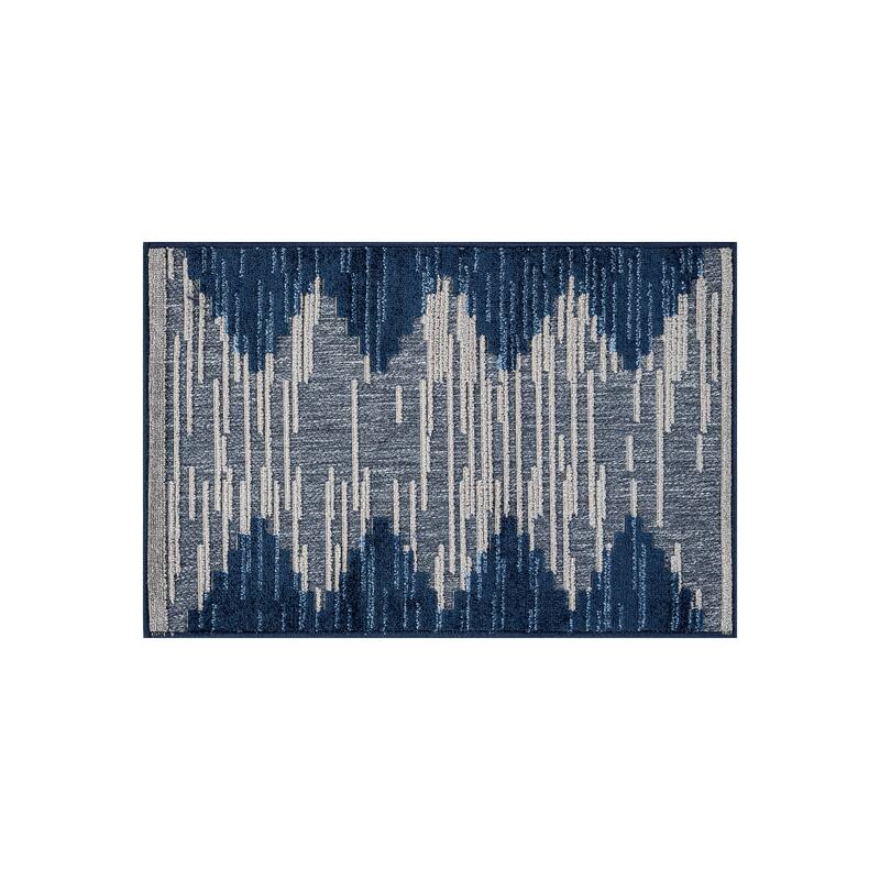 World Rug Gallery Indoor/Outdoor High-Low Textured Area Rug, Geometric Easy-Clean Patio Rug