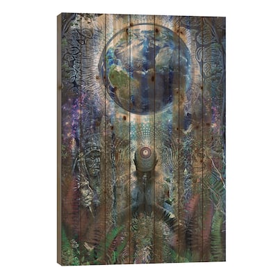 Gratitude For The Earth And Sky Print On Wood by Cameron Gray - Multi-Color
