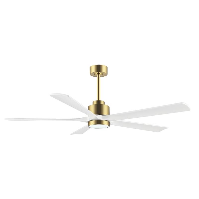 WINGBO 52" and 60" Solid Wood DC Motor Integrated LED Ceiling Fan with Remote
