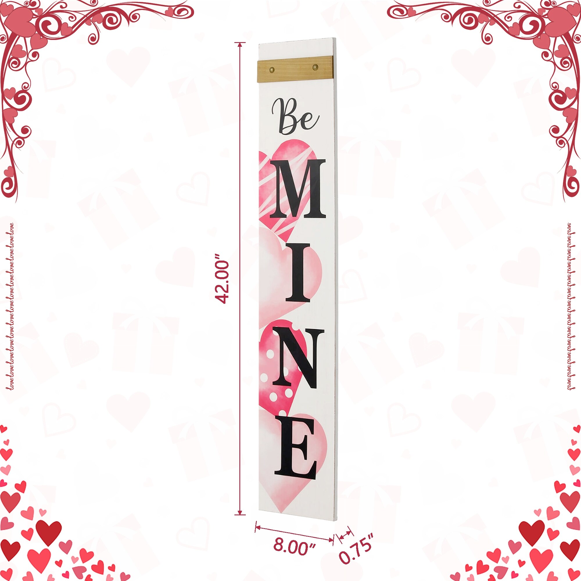 Glitzhome Wooden Happy Valentine's Day Porch Sign Decor - On Sale