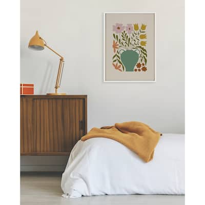 Kate and Laurel Floral Colorful Frame Canvas by Creative Bunch Studio