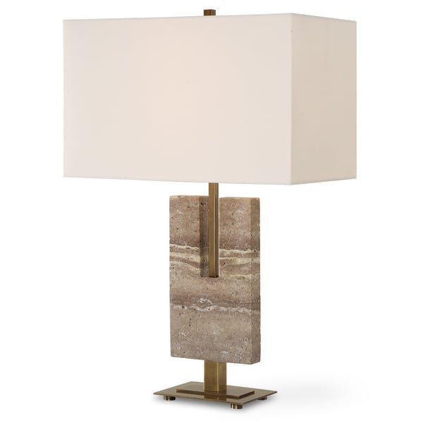 slide 2 of 7, Uttermost Turning Point Travertine Table Lamp - 26" H X 17" W X 10" D