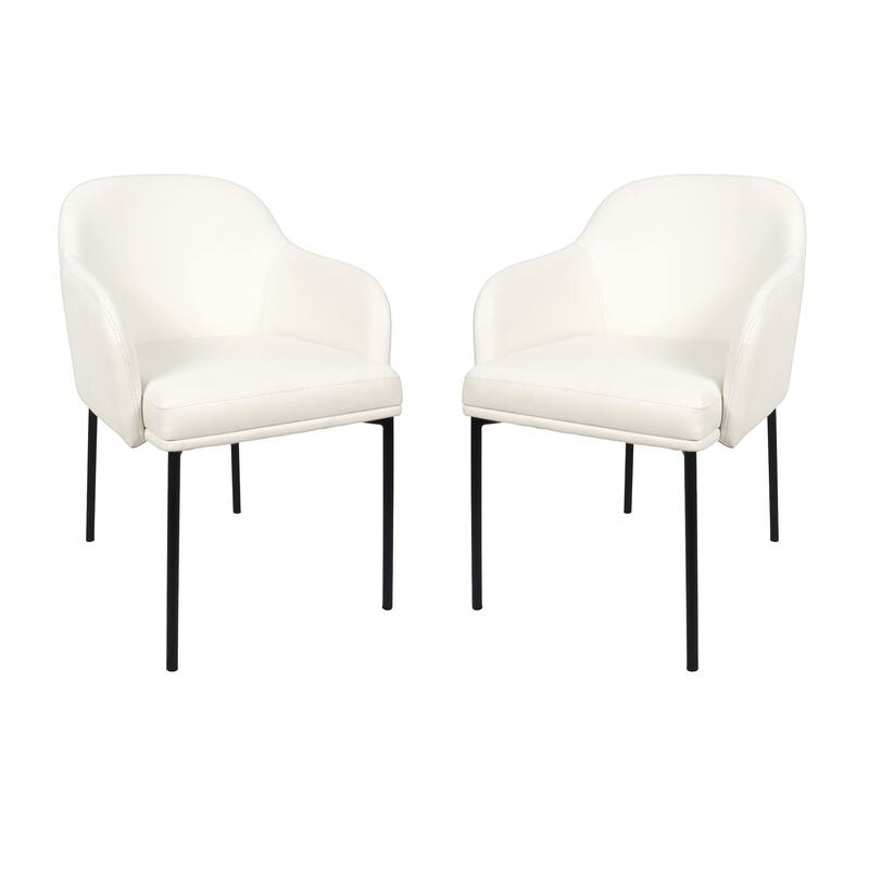Manhattan Comfort Loft Vegan Leather Metal Armchair - Set of 2